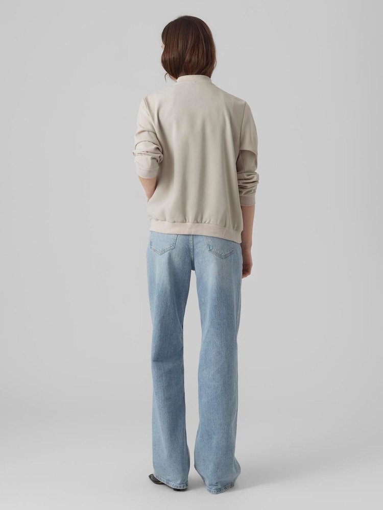 VERO MODA Cream Lightweight Bomber Jacket - Image 2 of 4