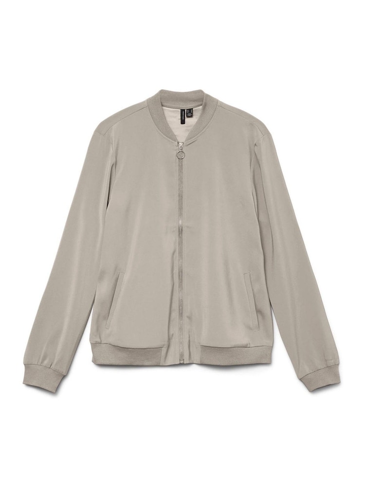 VERO MODA Cream Lightweight Bomber Jacket - Image 4 of 4
