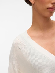 VERO MODA White Lightweight V-Neck Cardigan - Image 4 of 5