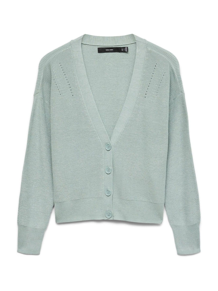 VERO MODA Blue Lightweight V-Neck Cardigan - Image 5 of 5