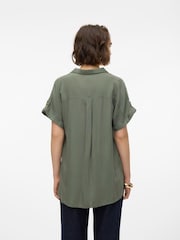 VERO MODA Green Short Sleeve Button Through Open Neck Shirt - Image 2 of 5
