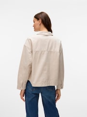 VERO MODA Cream Denim Shacket - Image 2 of 6