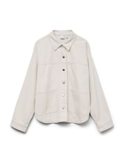 VERO MODA Cream Denim Shacket - Image 5 of 6