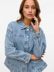 VERO MODA Blue Long Sleeve Denim Shacket - Image 1 of 7