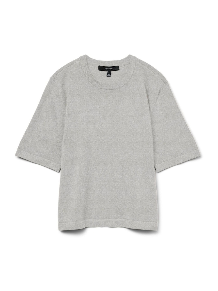 VERO MODA Grey Half Sleeve Round Neck Knitted Top - Image 5 of 5