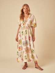 Nobodys Child Cream Printed Starlight Midi Dress - Image 1 of 2