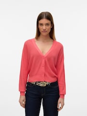 VERO MODA Pink Lightweight V-Neck Cardigan - Image 1 of 5