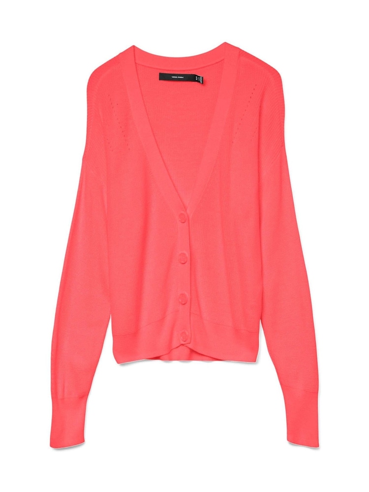 VERO MODA Pink Lightweight V-Neck Cardigan - Image 5 of 5