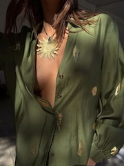 Never Fully Dressed Green Shell Foil Miley Shirt - Image 1 of 5