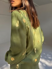 Never Fully Dressed Green Shell Foil Miley Shirt - Image 3 of 5