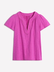 Boden Purple Ava Short Sleeve 100% Cotton Top - Image 5 of 5