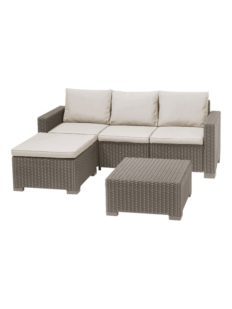 Keter Cappuccino California 3 Seater Chaise Lounge Set - Image 2 of 6
