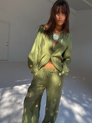 Never Fully Dressed Green Shell Foil Trousers - Image 4 of 4