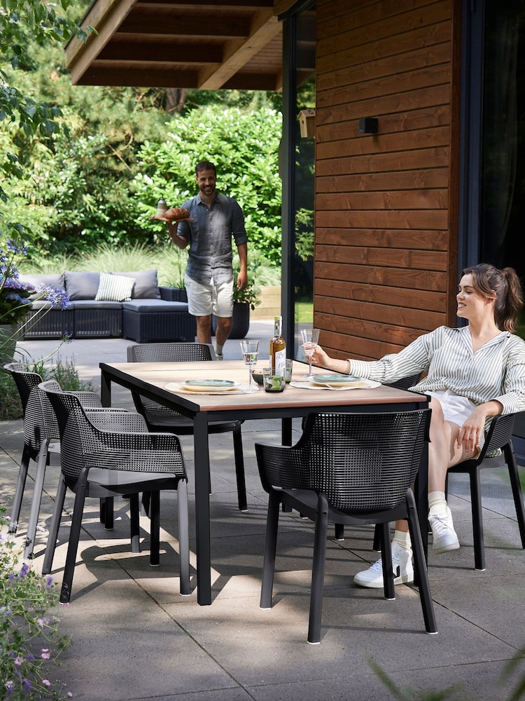 Keter Grey Porto Dining Table and 6 Chairs Set - Image 1 of 6