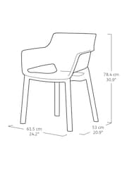 Keter Grey Porto Dining Table and 6 Chairs Set - Image 6 of 6