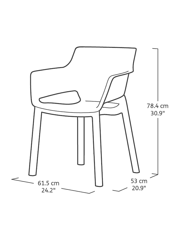 Keter Grey Porto Dining Table and 6 Chairs Set - Image 6 of 6