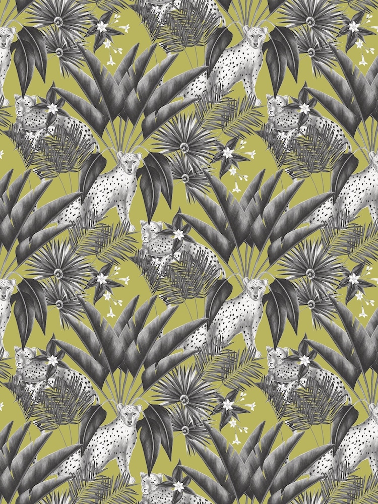 Ohpopsi Sable and Lime Jungle Cheetah A4 Wallpaper Sample - Image 1 of 1 Ohpopsi Sable and Lime Jungle Cheetah A4 Wallpaper Sample - Image 1 of 1