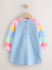 Pastel Rainbow Raglan Denim Dress (3mths-8yrs) - Image 6 of 8