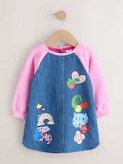 Daudzkrāsaina druka - Reglāna džinsa kleita (3mēn.-8gadi) - Attēls 4 no 5