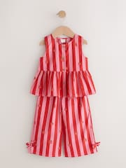 Red/Pink Stripe Blouse And Trousers Co-ord Set (3mths-8yrs) - Image 6 of 10