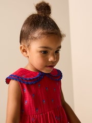 Red Ditsy Ric Rac Collar Dress (3mths-8yrs) - Image 2 of 7