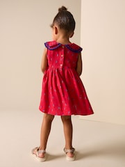 Red Ditsy Ric Rac Collar Dress (3mths-8yrs) - Image 3 of 7