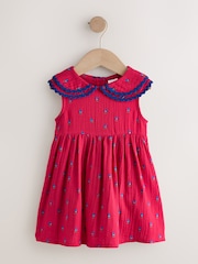 Red Ditsy Ric Rac Collar Dress (3mths-8yrs) - Image 4 of 7