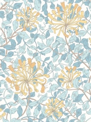 Hoopla Walls Soft Blue Honeysuckle Leaf Trail A4 Wallpaper Sample - Image 1 of 1