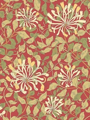 Hoopla Walls Terracotta Honeysuckle Leaf Trail A4 Wallpaper Sample - Image 1 of 1