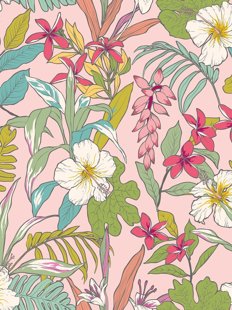 Hoopla Walls Pink Mix Oasis A4 Wallpaper Sample - Image 1 of 1 Hoopla Walls Pink Mix Oasis A4 Wallpaper Sample - Image 1 of 1