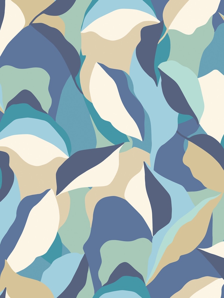 Hoopla Walls Indigo Mix Leafy Patchwork A4 Wallpaper Sample - Image 1 of 1 Hoopla Walls Indigo Mix Leafy Patchwork A4 Wallpaper Sample - Image 1 of 1