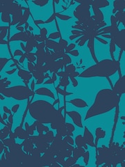 Hoopla Walls Ink Teal Summer Silhouette A4 Wallpaper Sample - Image 1 of 1