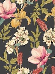 Hoopla Walls Ebony Raspberry Orchid Bloom A4 Wallpaper Sample - Image 1 of 1
