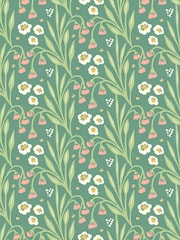 Hoopla Walls Leaf Peony Meadow Stripe A4 Wallpaper Sample - Image 1 of 1