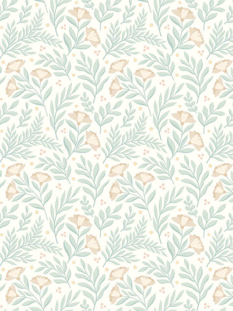 Hoopla Walls Seafoam Petite Posy A4 Wallpaper Sample - Image 1 of 1
