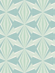 Hoopla Walls Teal Blue Sunray Diamond A4 Wallpaper Sample - Image 1 of 1