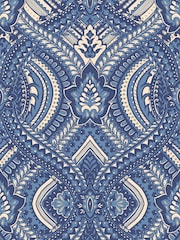 Hoopla Walls Navy Blue Ogee Damask A4 Wallpaper Sample - Image 1 of 1