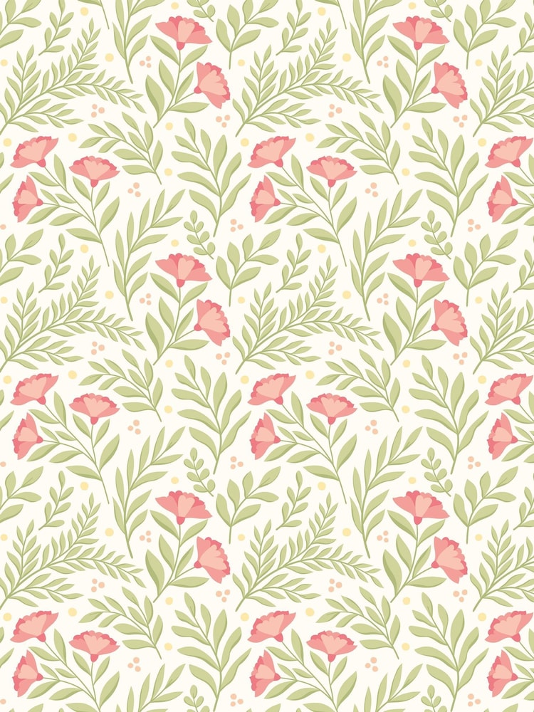 Hoopla Walls Coral Petite Posy A4 Wallpaper Sample - Image 1 of 1