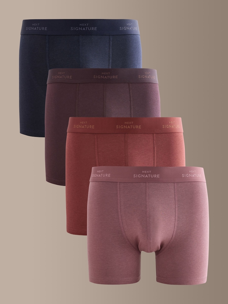 Navy/Burgundy Cotton Modal Signature Comfort Soft Trunks - Image 1 of 8 Navy/Burgundy Cotton Modal Signature Comfort Soft Trunks - Image 1 of 8