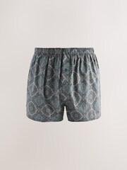 Navy/Burgundy Paisley Print 4 pack Woven Pure Boxers - Image 2 of 8