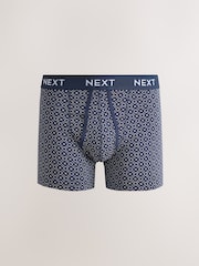 Navy Geo Print 10 pack A-Front Boxers - Image 11 of 14