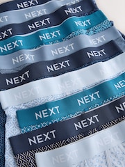 Navy Geo Print 10 pack A-Front Boxers - Image 13 of 14