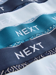 Navy Geo Print 10 pack A-Front Boxers - Image 14 of 14