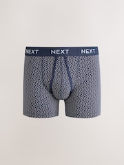Navy Geo Print 10 pack A-Front Boxers - Image 5 of 14