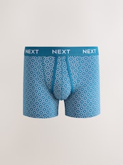 Navy Geo Print 10 pack A-Front Boxers - Image 7 of 14