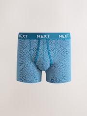 Navy Geo Print 10 pack A-Front Boxers - Image 8 of 14