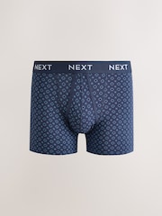 Navy Geo Print 10 pack A-Front Boxers - Image 9 of 14