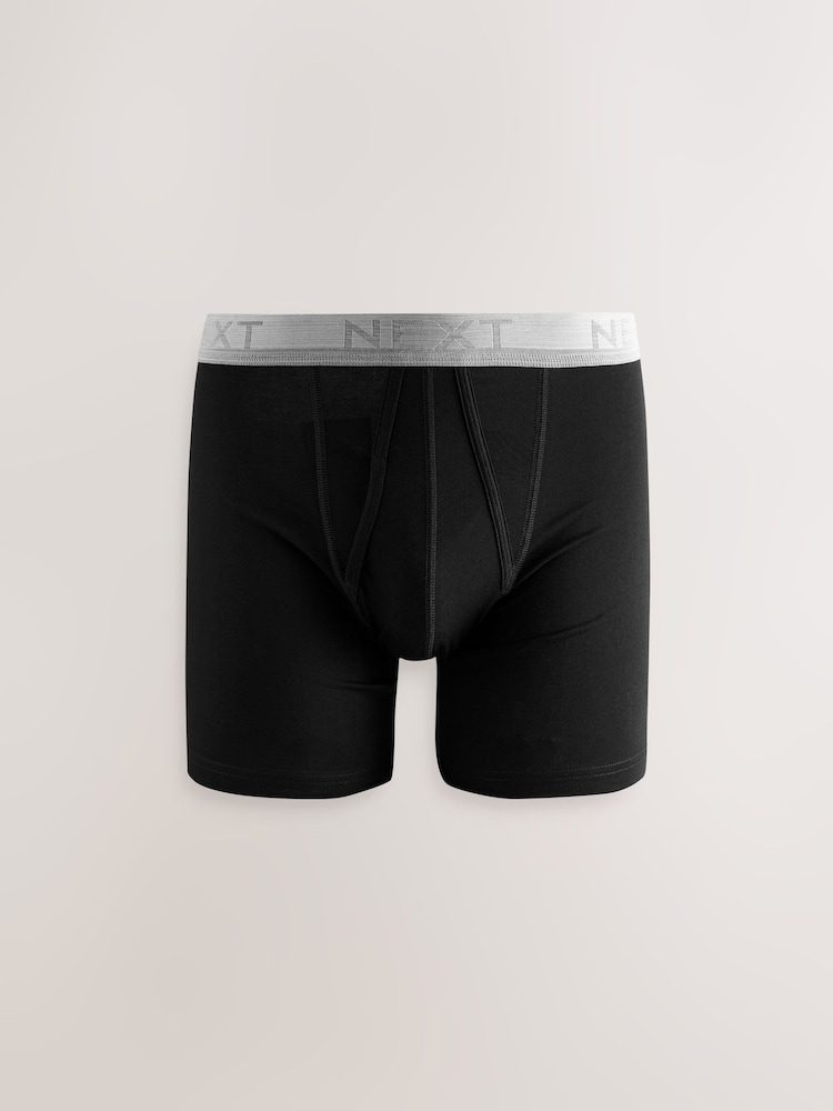 Black 5 Pack Sports Longer Length A-Front Boxers - Image 2 of 6