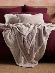 Secret Linen Store Beetroot Lenny Quilted Throw - Image 2 of 2