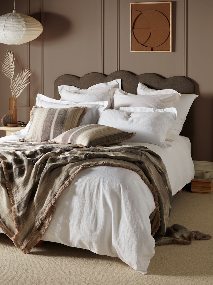 Secret Linen Store Natural Clara Linen Throw - Image 2 of 5